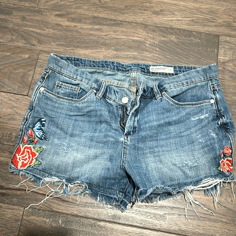 Blank NYC denim embroidered shorts